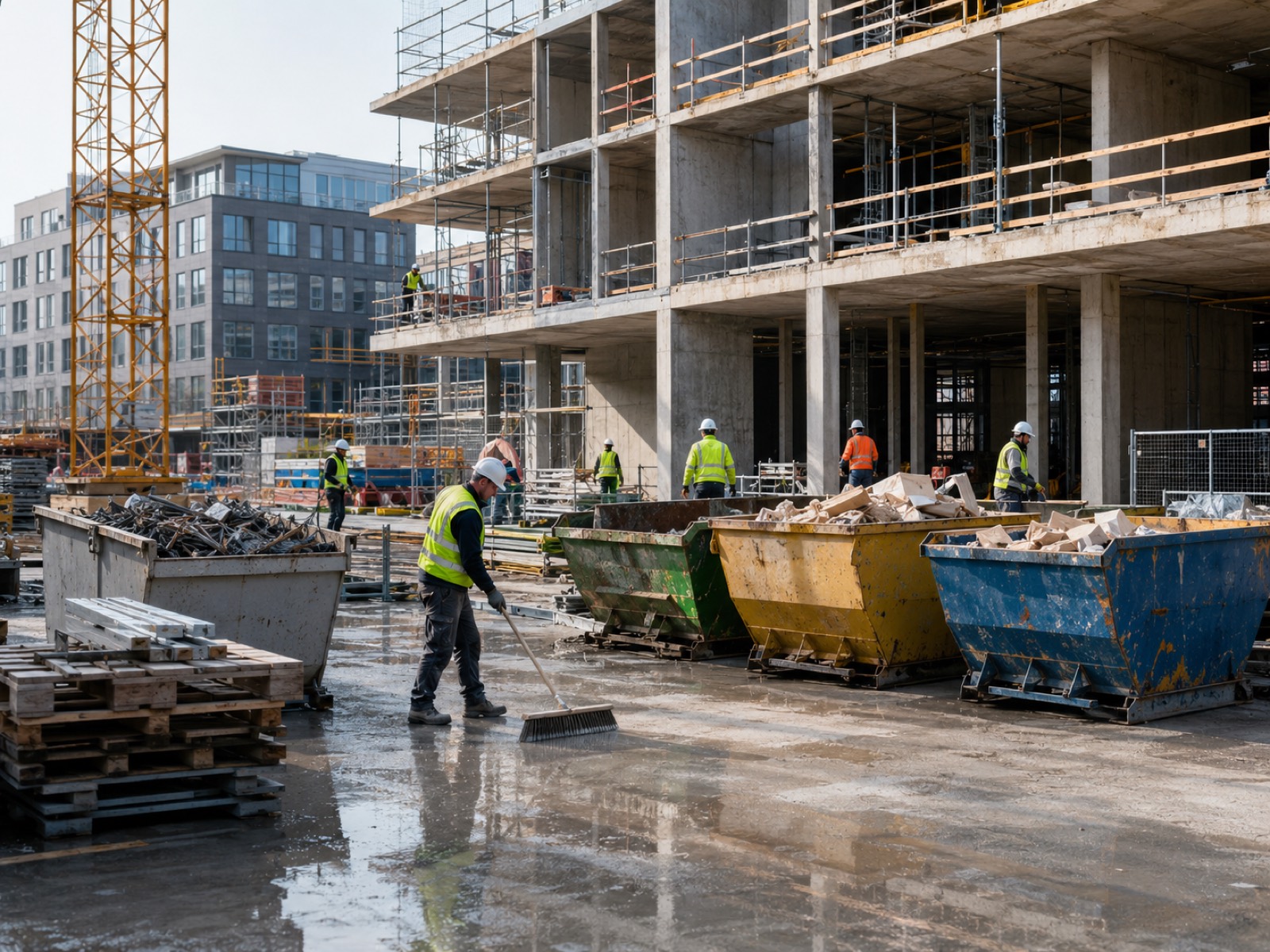 Bauendreinigung einer Baustelle in Frankfurt durch Allclean